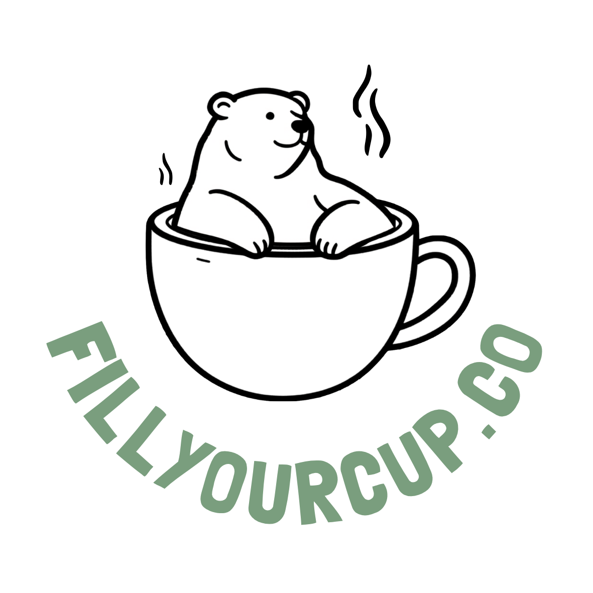 Fill Your Cup — polar bear in a cozy coffee cup